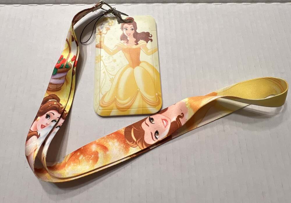 Disney Princess Belle Beauty and the Beast ID Badge Holder and Lanyard